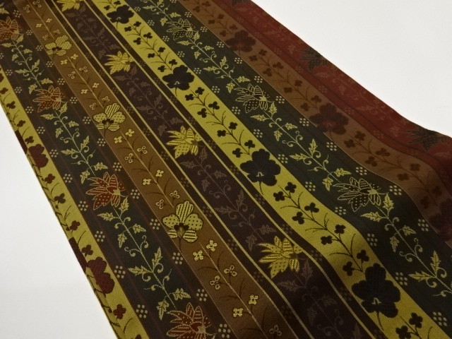 JAPANESE HIRAKI NAGOYA OBI / WOVEN FLOWER
